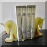 B01. How Things Work 4-book set and onyx bookends. 